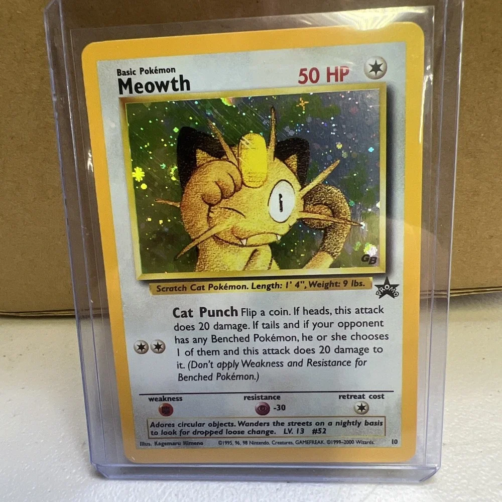 Pokémon Meowth 10/53 Wotc Promo Holo 50 HP Basic Card English
